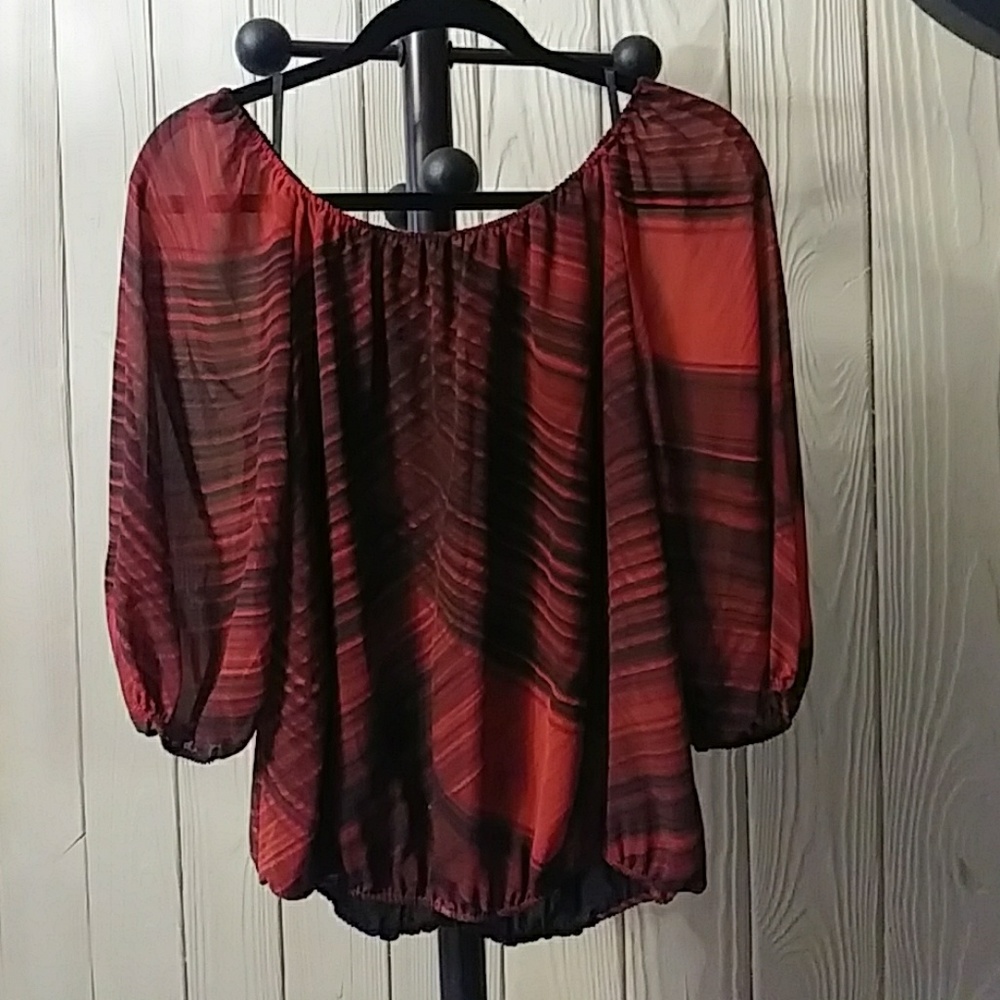 Sold!Vince Camuto Red and Black Medium Women's Top